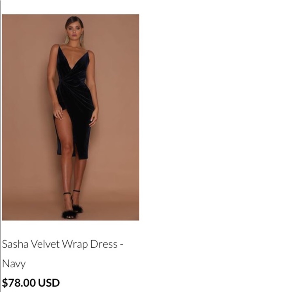Sasha Velvet Wrap Dress from Meshki Boutique